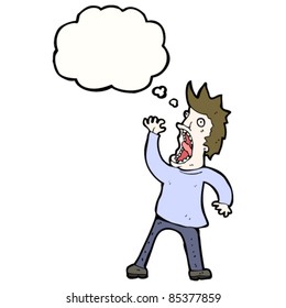 cartoon terrified man