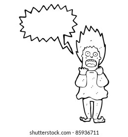 cartoon terrified man