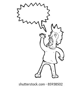 caricatura de hombre aterrorizado