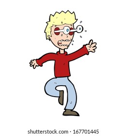 cartoon terrified man with eyes popping out