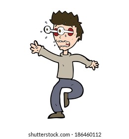 cartoon terrified man with eyes popping out