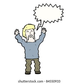 cartoon terrified man screaming