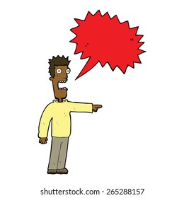 cartoon terrified man with speech bubble