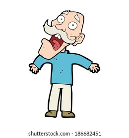 caricatura de un anciano aterrorizado