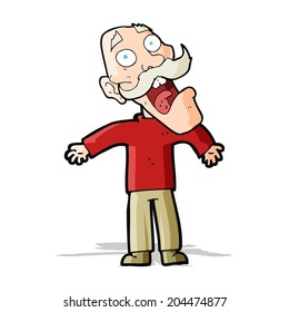 cartoon terrified old man