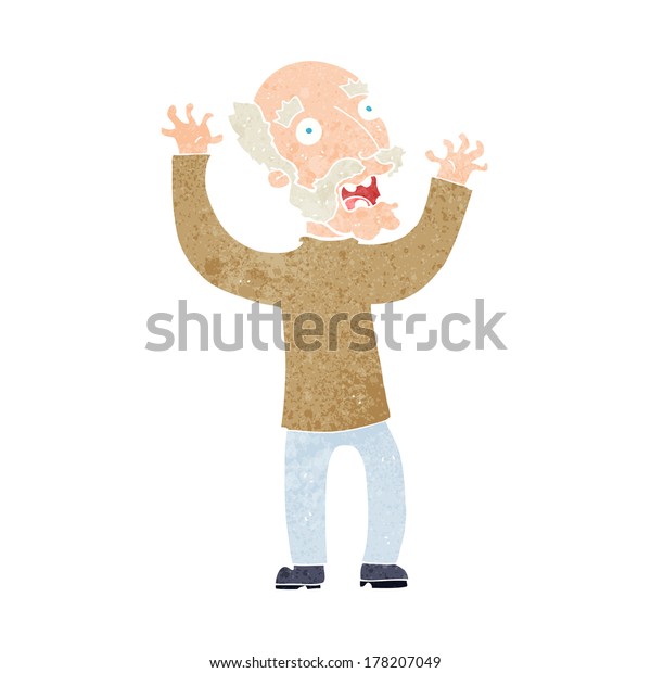 Cartoon Terrified Old Man Stock Vector (Royalty Free) 178207049 ...