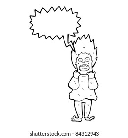 cartoon terrified person