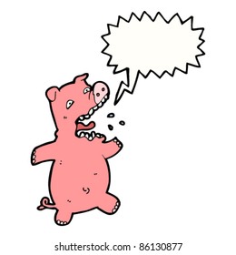 cartoon terrified pig