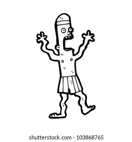 cartoon terrified swimmer