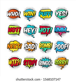 cartoon text baloon colorful collection