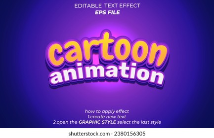 cartoon text effect, font editable, typography, 3d text. vector template