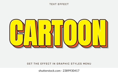 Cartoon text effect template in 3d design