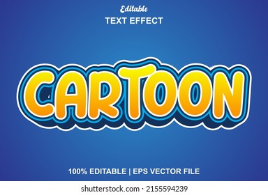 cartoon text effect with yellow and blue colors.