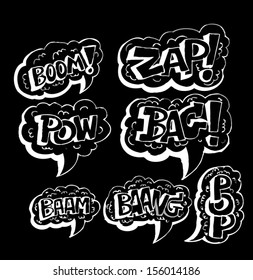 Cartoon text explosions comic bubble