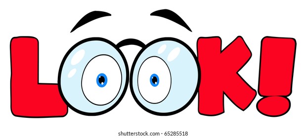 Cartoon Text Look With Glasses