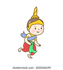Cartoon thai Engel Charakter Vektor.