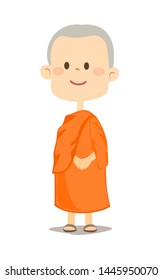 Cartoon Thai Buddhist Monk Character Vector Stock Vector (Royalty Free ...