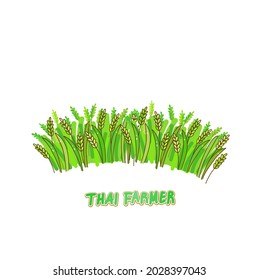 Cartoon Thai Farmer Character Vector.