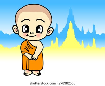 Cartoon Thai Monk