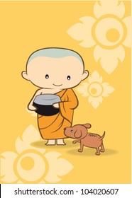 Cartoon Thai Monk buddha