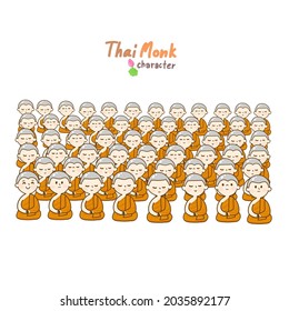 Caricatura del monje tailandés vector.