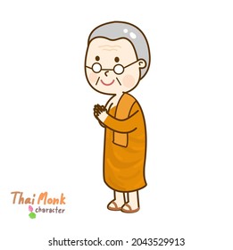 Caricatura del monje tailandés vector.