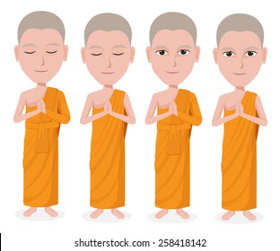 Cartoon Thai Monk vector