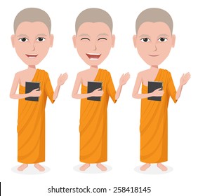 Cartoon Thai Monk vector