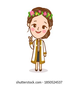 Cartoon Thai Students Chatacter Vector