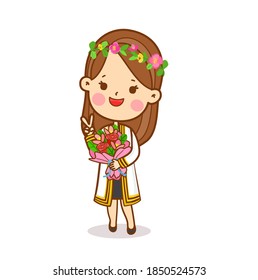 Cartoon Thai Students Chatacter Vector