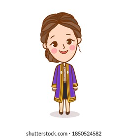 Cartoon Thai Students Chatacter Vector