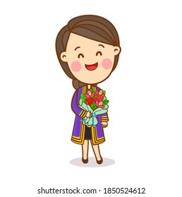 Cartoon Thai Students Chatacter Vector