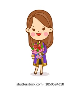 Cartoon Thai Students Chatacter Vector