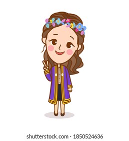 Cartoon Thai Students Chatacter Vector