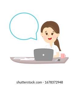 Cartoon Thai Students Learn with Computer Vector