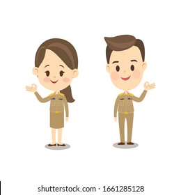 Cartoon Thai Teacher Character Vector