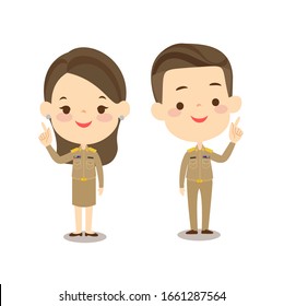 Cartoon  Thai Teacher Character Vector