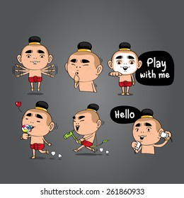 Cartoon Thailand boy vector 