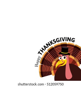 Cartoon Thanksgiving turkey. Isolated on white background.