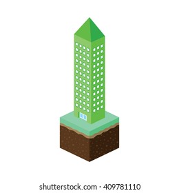 cartoon theme isometric building