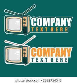 Diseño de televisión de tema de dibujos animados para etiqueta de logotipo