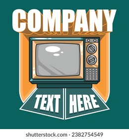 Cartoon-TV-Design für Logo-Aufkleber