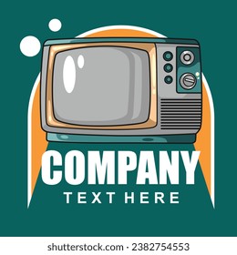 Cartoon theme television design for logo label sticker