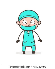 Cartoon Therapist Shocking Face Vector Illustration