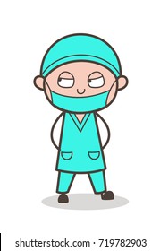 Cartoon Therapist Unhappy Behavior Vector Illustration