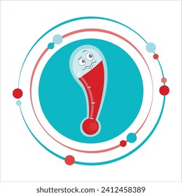 Cartoon thermometer cartoon graphic icon vector illustration