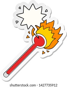 cartoon thermometer with speech bubble sticker