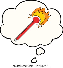 Cartoon-Thermometer mit Gedankenblase