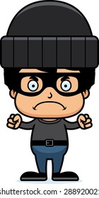 A cartoon thief boy looking angry.