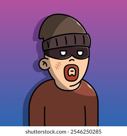 cartoon thief fashion avatar profile
suitable for nft, social media avatars and other design purposes
